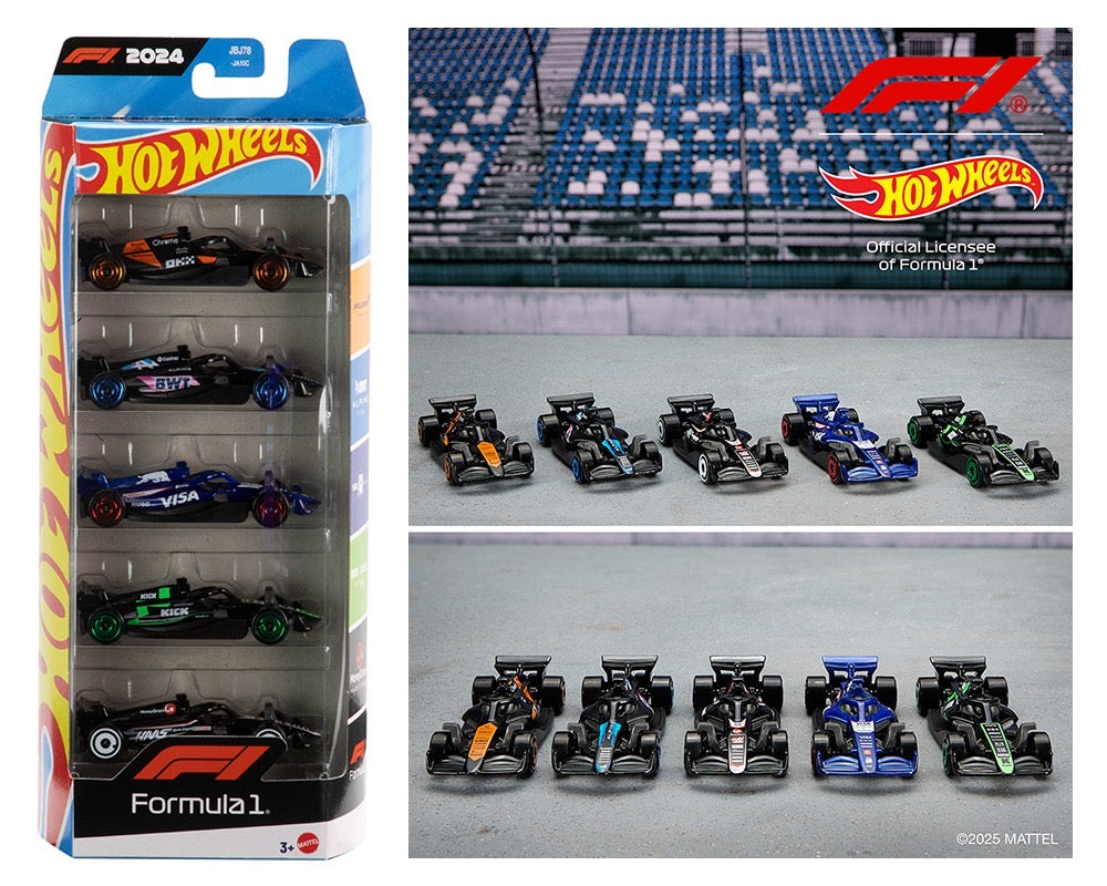 Hot Wheels 1:64 Basic F1 Racing 5 Pack Cars Set