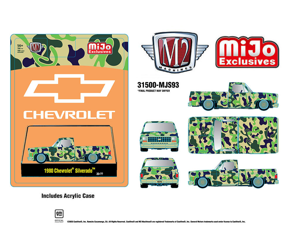 (Chase + Regular) (Preorder) M2 Machines 1:64 1980 Chevrolet Silverado Custom – Camouflage