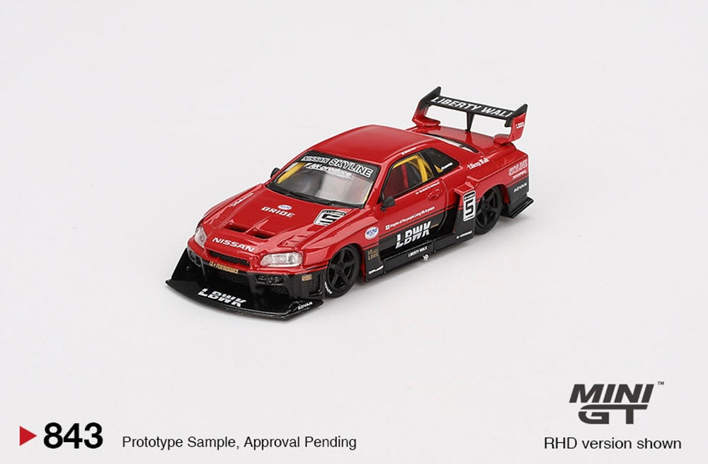 #843 - Mini GT 1:64 Nissan LB-ER34 Super Silhouette SKYLINE – Red/Black