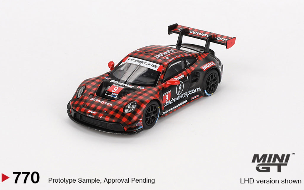 #770 - Mini GT 1:64 Porsche 911 GT3 R #9 GTD PRO Pfaff Motorsports IMSA 2023 Sebring 12 Hrs. Winner