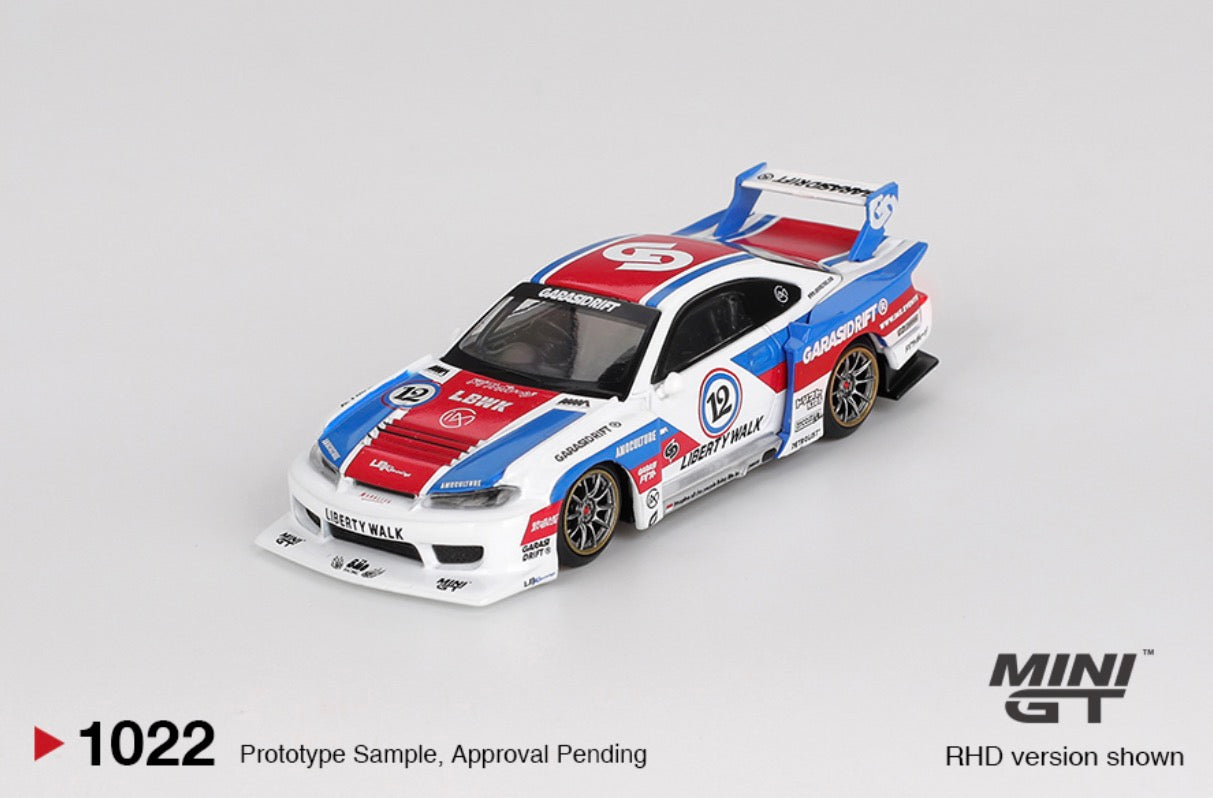#1022 - Mini GT 1:64 Nissan LB-Super Silhouette S15 SILVIA GARASIDRIFT x LBWK 2025