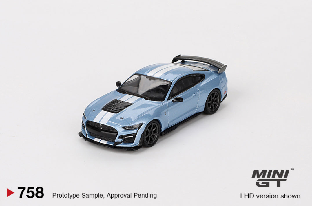 #758 - Mini GT 1:64 Ford Mustang Shelby GT500 Heritage Edition – Blue
