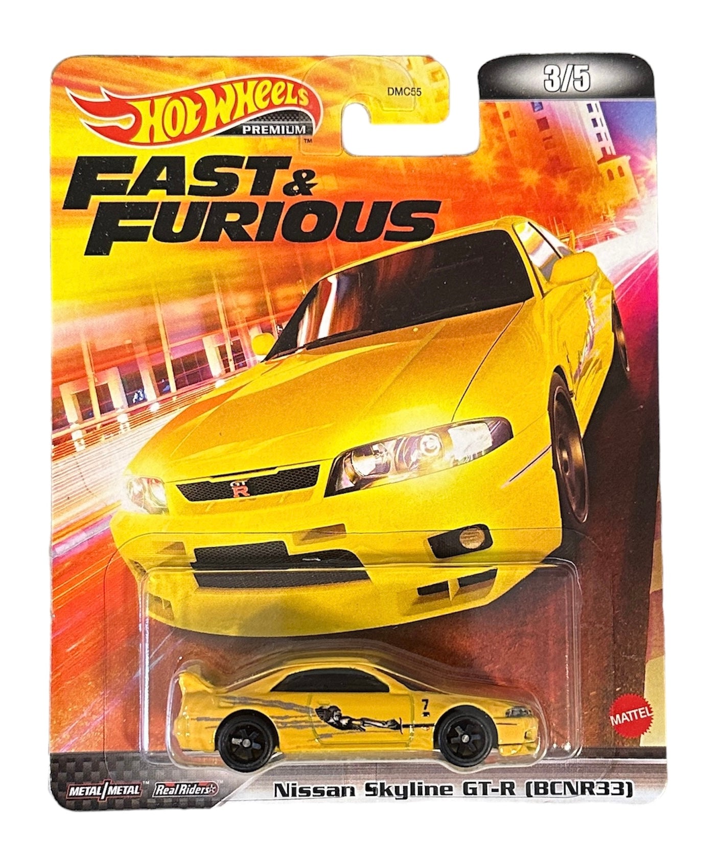 Hot Wheels Nissan Skyline GT-R (BCNR33) - Yellow Black Wheels