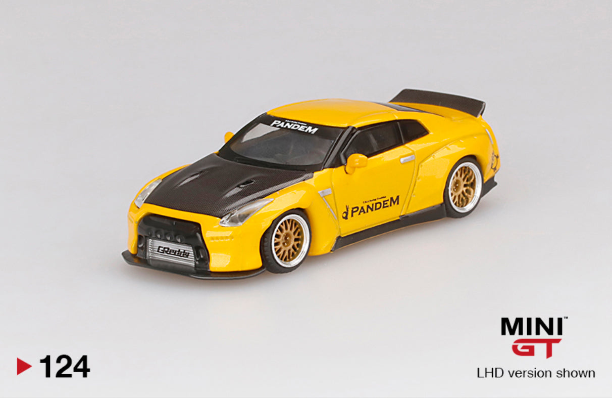 #124 - Pandem Nissan GT-R (R35) Duck Tail Metallic Yellow w/ Carbon