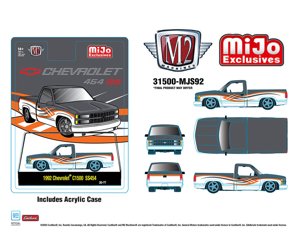 (Preorder) M2 Machines 1:64 1992 Chevrolet C1500 SS 454 – Two-Tone White with Grey