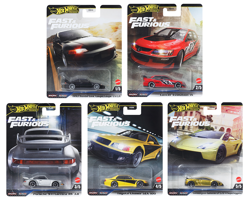 Hot Wheels 1:64 Fast & Furious Premium 2025 - 1 Set Of 5 Cars From Case M