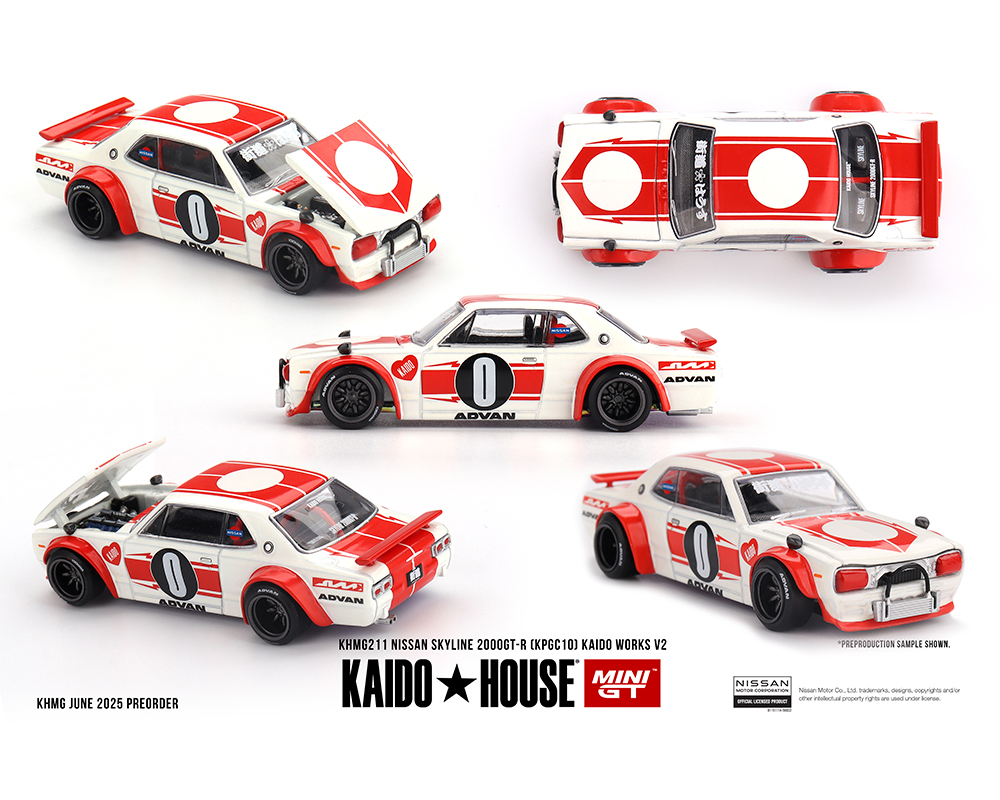 #211 - Kaido House x Mini GT 1:64 Nissan Skyline 2000GT-R (KPGC10) Kaido Works V2 – White