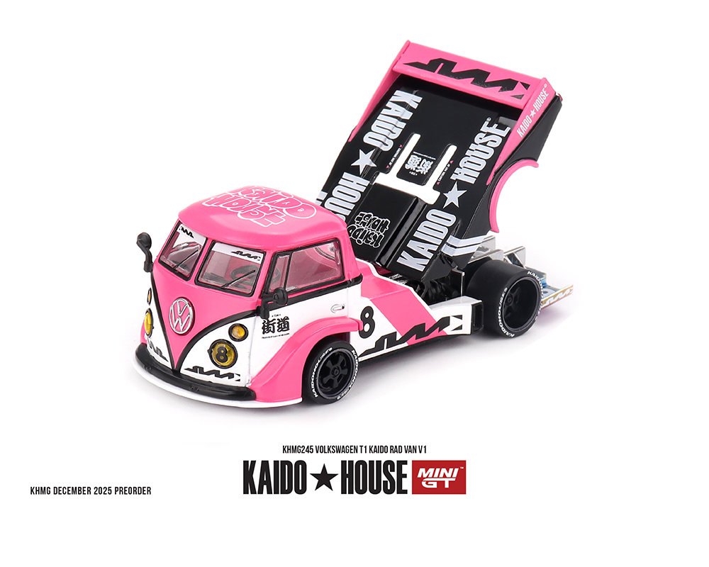 #245 - (Preorder) Kaido House x Mini GT Volkswagen T1 KAIDO RADVAN V1 – Pink - ***Limit 3 per order - Extras will be cancelled