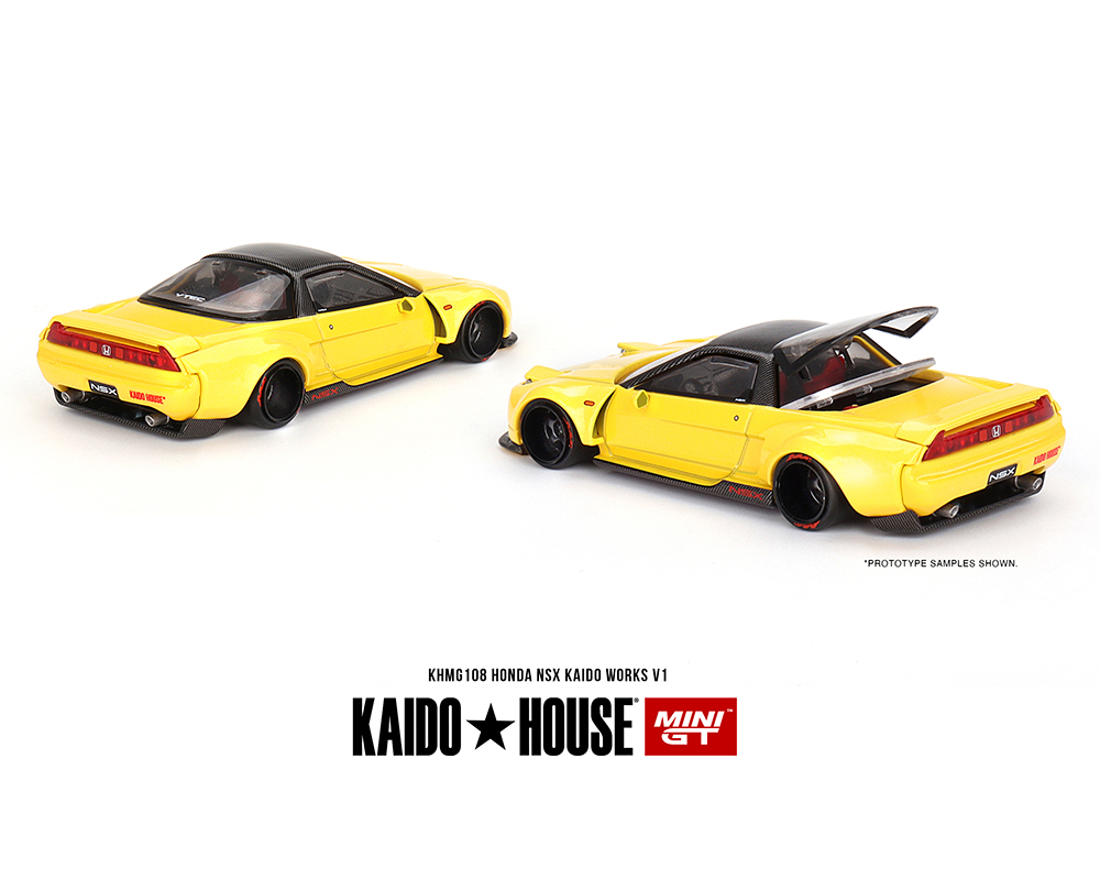 #108 - Kaido House x Mini GT 1:64 Honda NSX Kaido WORKS V1 – Yellow