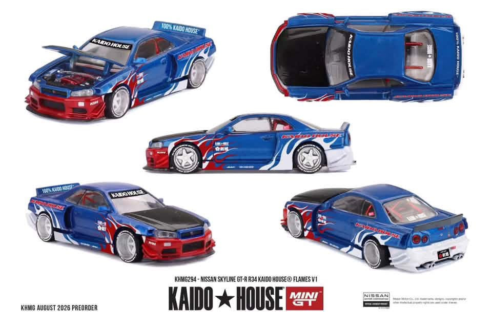 #294 - (Preorder) NISSAN SKYLINE GT-R R34 KAIDO HOUSE® FLAMES V1