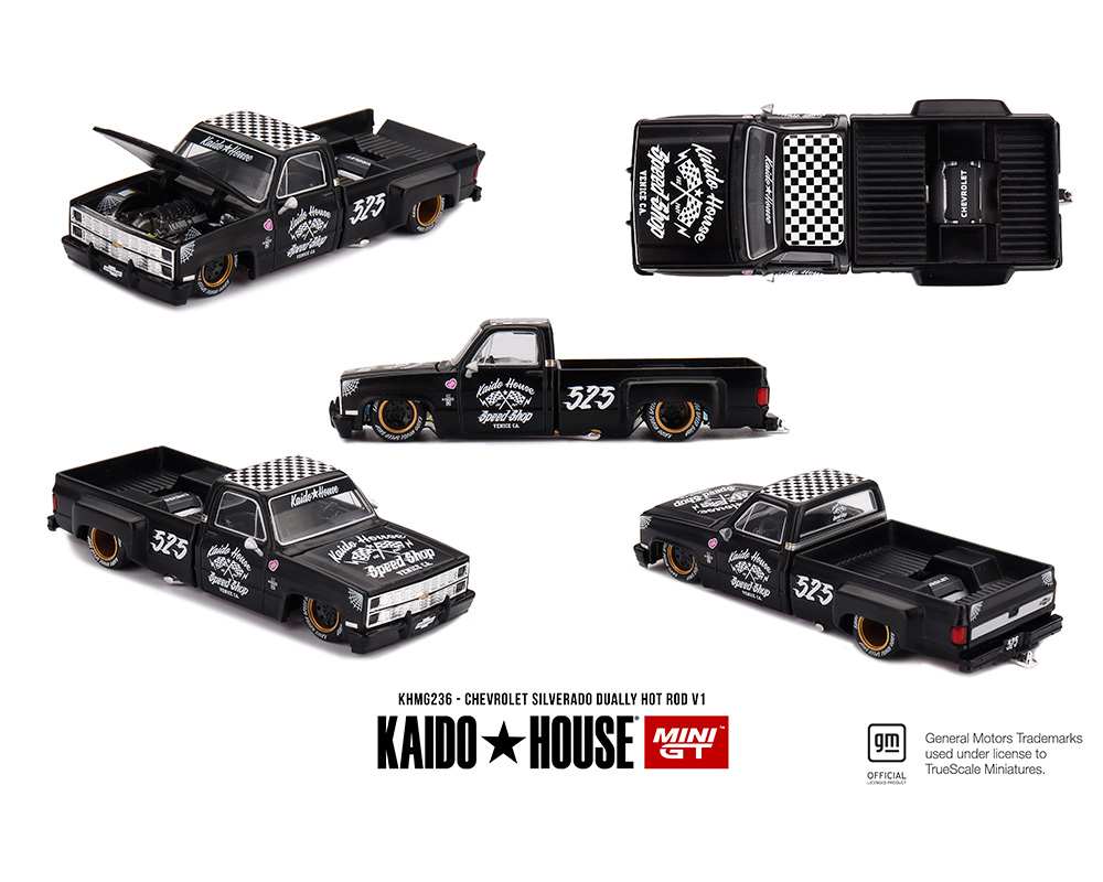 #236 - Kaido House x Mini GT Chevrolet Silverado Dually Hot Rod V1 – Flat Black