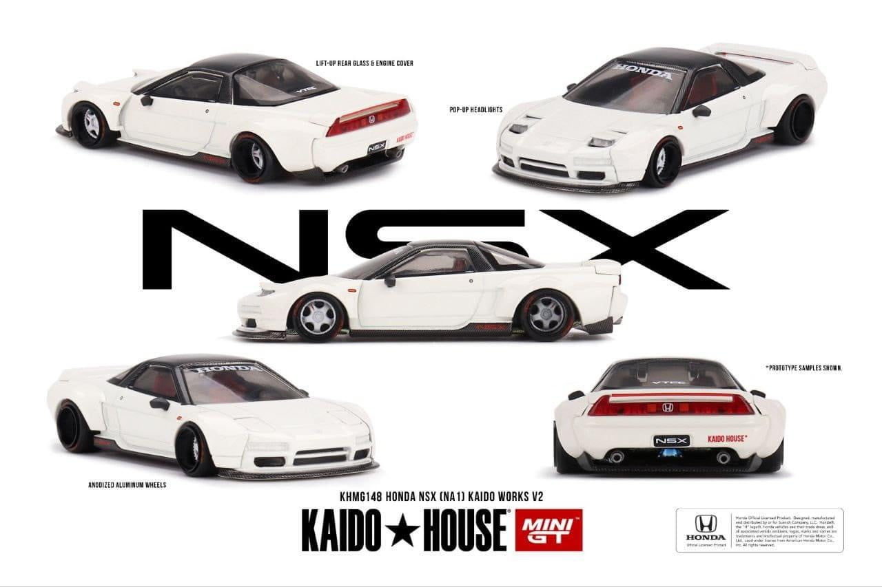 #148 - Kaido House x Mini GT 1:64 Honda NSX (NA1) Kaido WORKS V2 – White
