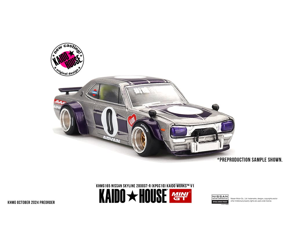 #165 - Kaido House x Mini GT 1:64 Nissan Skyline GT-R (KPGC10) Kaido Works V1 – Silver