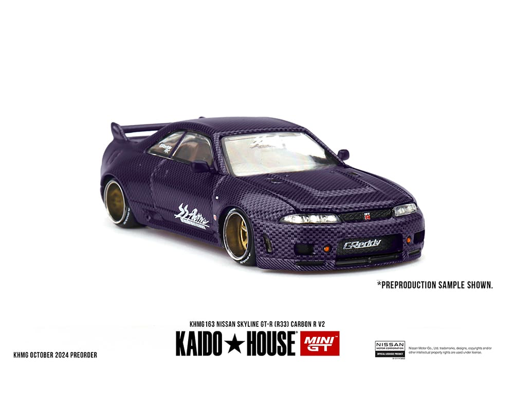 #163 - Kaido House x Mini GT 1:64 Nissan Skyline GT-R (R33) Active Carbon R V2 – Purple Carbon