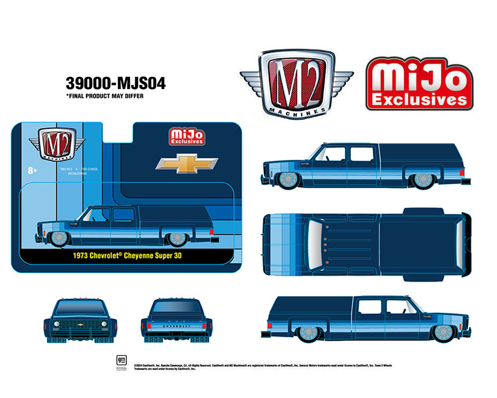 (Preorder) M2 Machines 1:64 1973 Chevrolet Cheyenne Super 30 Dually with Camper Shell – Blue
*Due in March of 2025. If you can’t wait, don’t order from us.