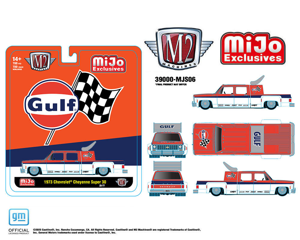 Chase & Regular - M2 Machines 1:64 1973 Chevrolet Cheyenne Super 30 GULF Racing