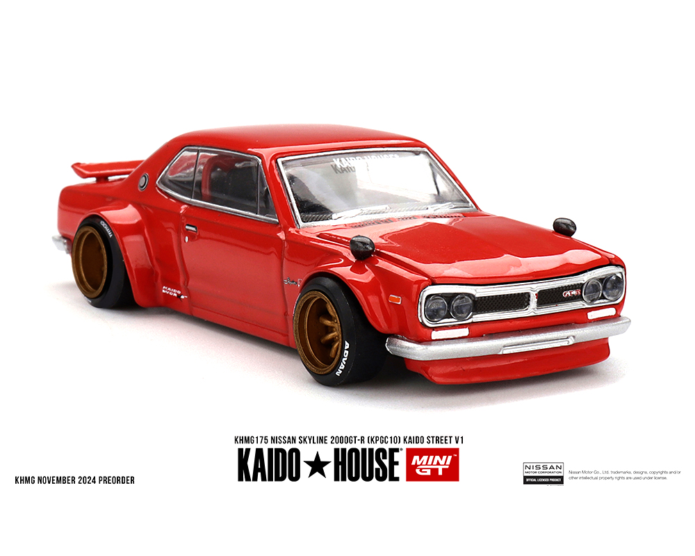 #175 - Kaido House x Mini GT 1:64 Nissan Skyline 2000GT-R (KPGC10) Kaido Street V1- Red