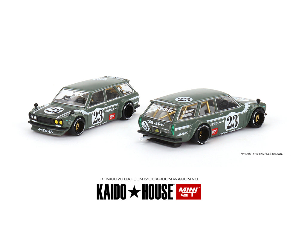 #076 - Kaido House x Mini GT 1:64 Datsun KAIDO 510 Wagon CARBON FIBER V3