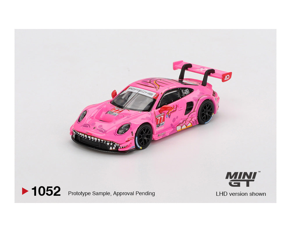 #1052 - (Preorder) Mini GT 1:64 Porsche 911 GT3 R #77 AO Racing 2024 IMSA ROAD AMERICA