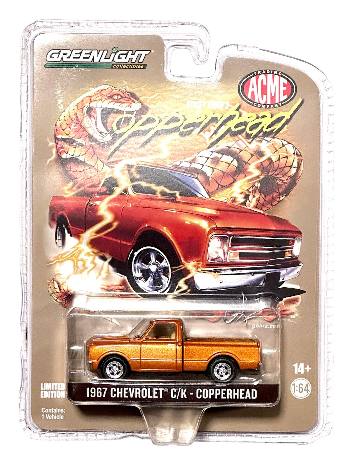 Chase - Greenlight 1:64 1967 Chevrolet C/K Pickup Limited Edition - ACME Exclusive - Copperhead