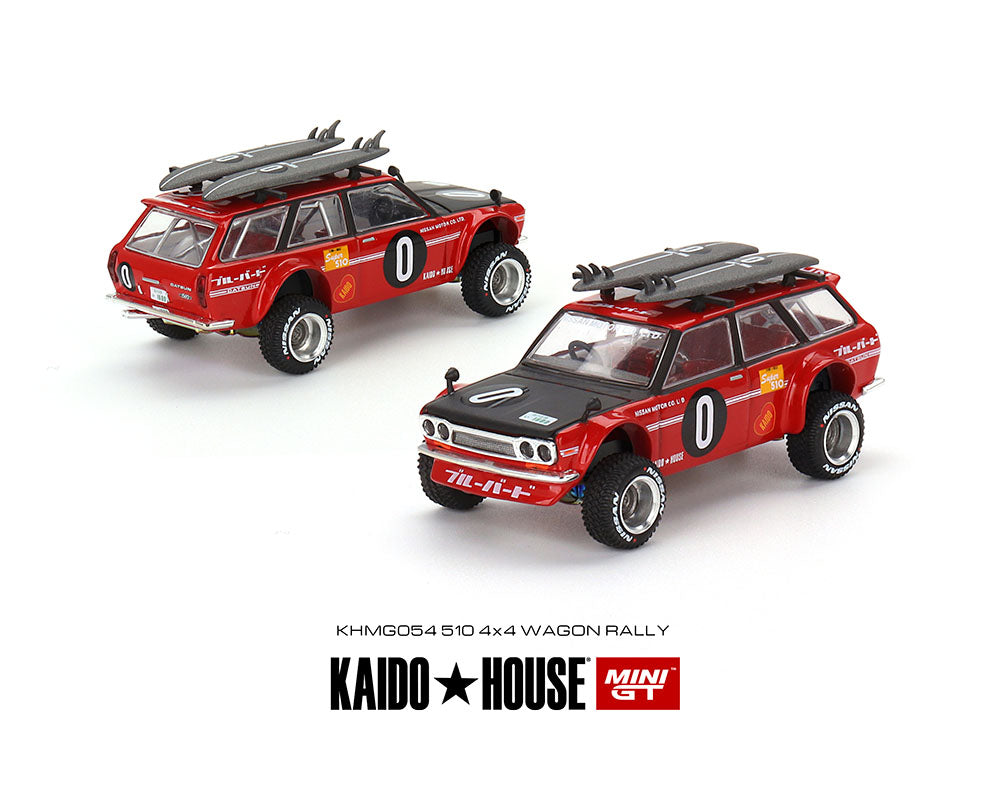 #054 - Kaido House x Mini GT 1:64 Datsun KAIDO 510 Wagon Kaido GT Surf Safari RS 4x4 V2 Red Limited Edition