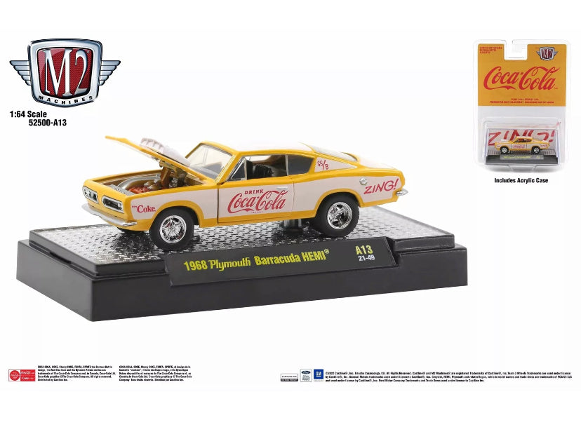 M2 Machines Coke Coca Cola 1968 Plymouth Barracuda Hemi A13