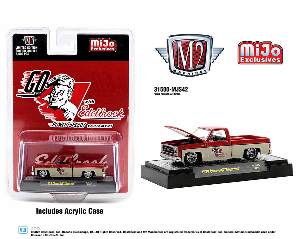 M2 Machines 1:64 Mijo Exclusive 1979 Chevrolet Silverado - Go With Edelbrock - Limited Edition