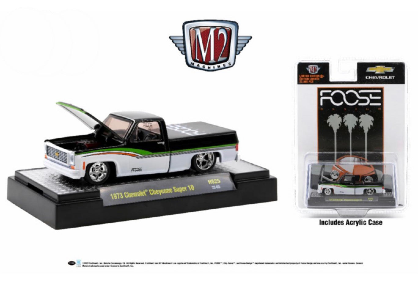 M2 Machines 1:64 Hobby Exclusive CHIP FOOSE DESIGN 1973 Chevrolet Cheyenne Super 10 Squarebody