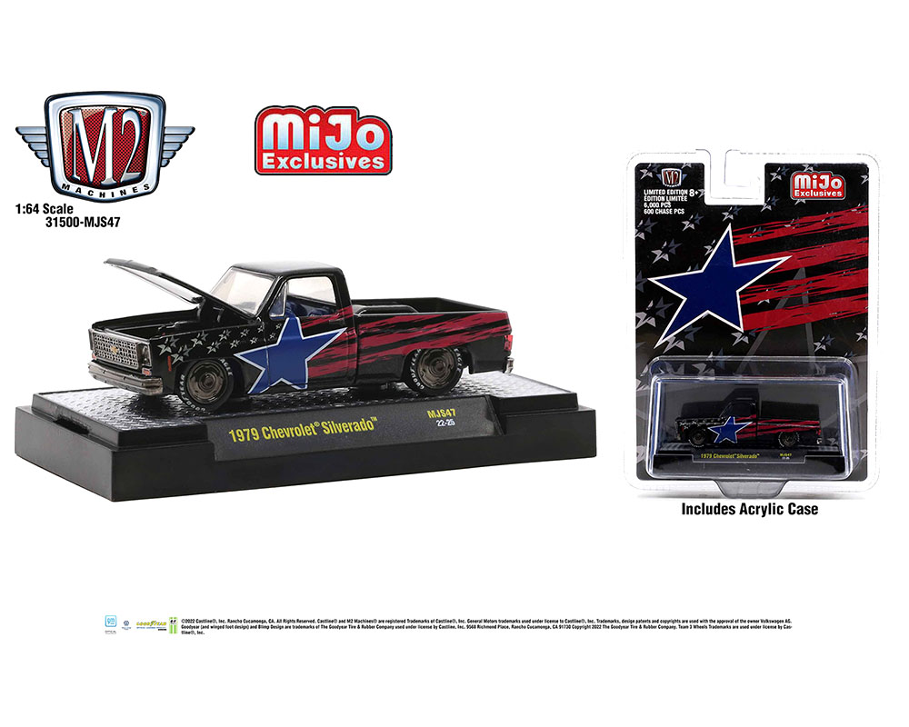 M2 Machines 1:64 1979 Chevrolet Silverado Pickup Stars and Stripes Auto-Thentics MiJo Exclusives
