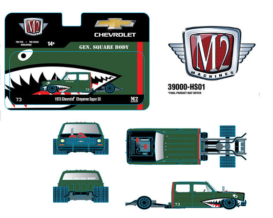 M2 Machines 1:64 1973 Chevrolet Cheyenne Super 30 Bedless Shark Mouth 39000-HS01