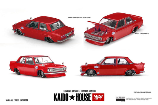 #229 - Kaido House x Mini GT 1:64 Datsun 510 Street Nismo V3 - Red