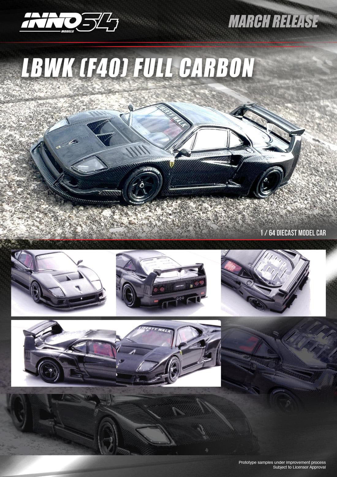 Inno64 LBWK (F40) Full Carbon – Torpedo Garage Diecast
