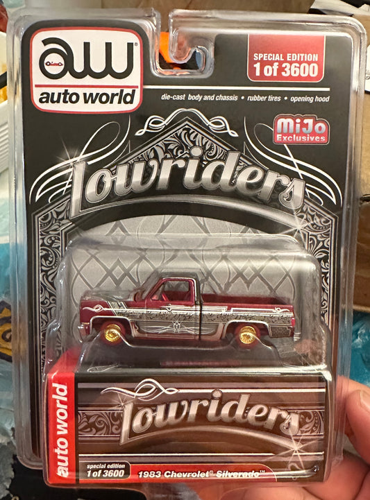 Auto World 1:64 1983 Chevrolet Silverado – Black – Lowriders - Chase