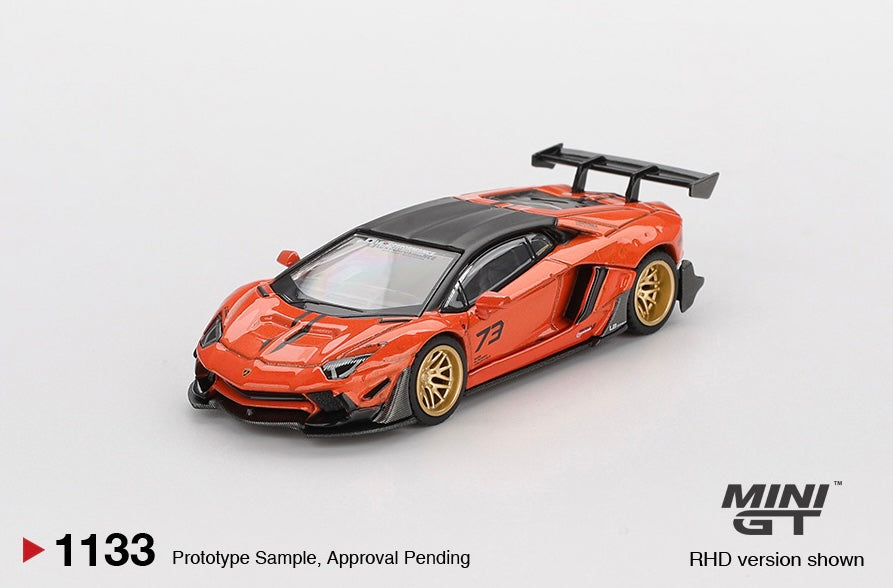 #1133 - Mini GT 1:64 LB★WORKS Lamborghini Aventador – Orange – MDX 2025