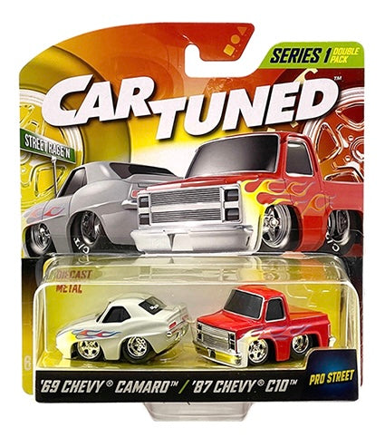 (Preorder) CarTuned 1:64 2-Pack 1969 Chevrolet Camaro and 1987 Chevrolet C10 – Series 1 2024