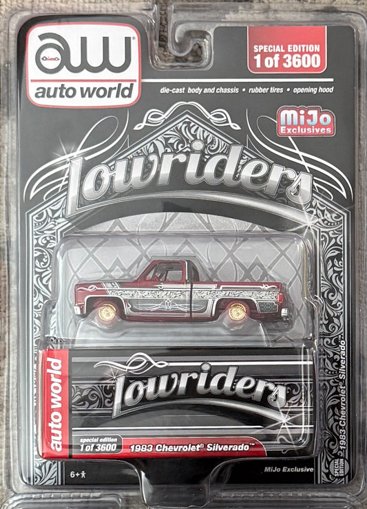 Auto World 1983 Chevy Silverado Lowrider - Ultra red