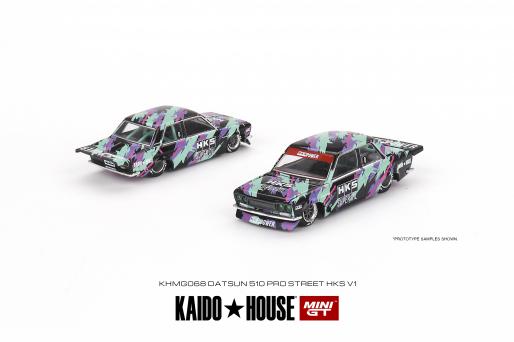 Kaido House x Mini GT 1:64 Datsun 510 Pro Street HKS V1 Black Green Limited Edition