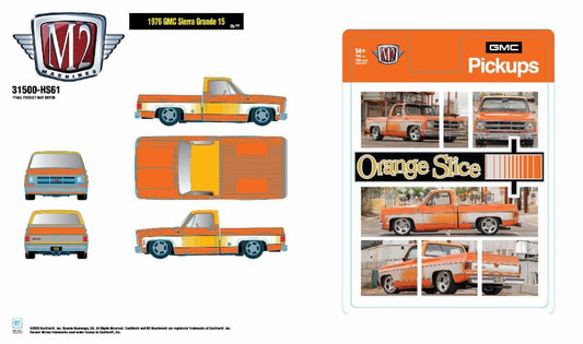 (Preorder) M2 Hobby Exclusive, 1976 GMC Sierra Grande 15 Orange Slice