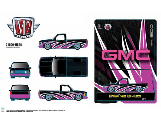 (Preorder) M2 Machines 1:64 1989 GMC Sierra 1500 – Custom Black Pink – Hobby Exclusive