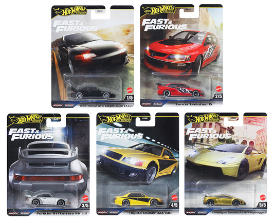 Hot Wheels 1:64 Fast & Furious Premium 2025 - 1 Set Of 5 Cars From Case M