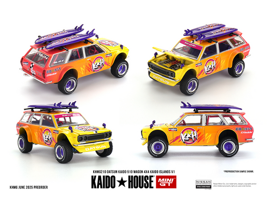 #210 - (Preorder) Kaido House x Mini GT 1:64 Datsun KAIDO 510 Wagon 4×4 Kaido ISLANDS V1- Orange