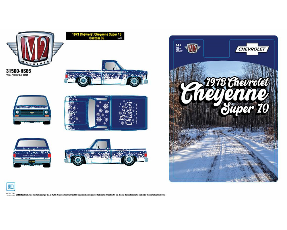 M2 Machines 1:64 1973 Chevrolet Cheyenne Super 10 Custom SS “SS454” Holiday Edition