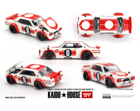 (Chase) #211 - Kaido House x Mini GT 1:64 Nissan Skyline 2000GT-R (KPGC10) Kaido Works V2 – White
