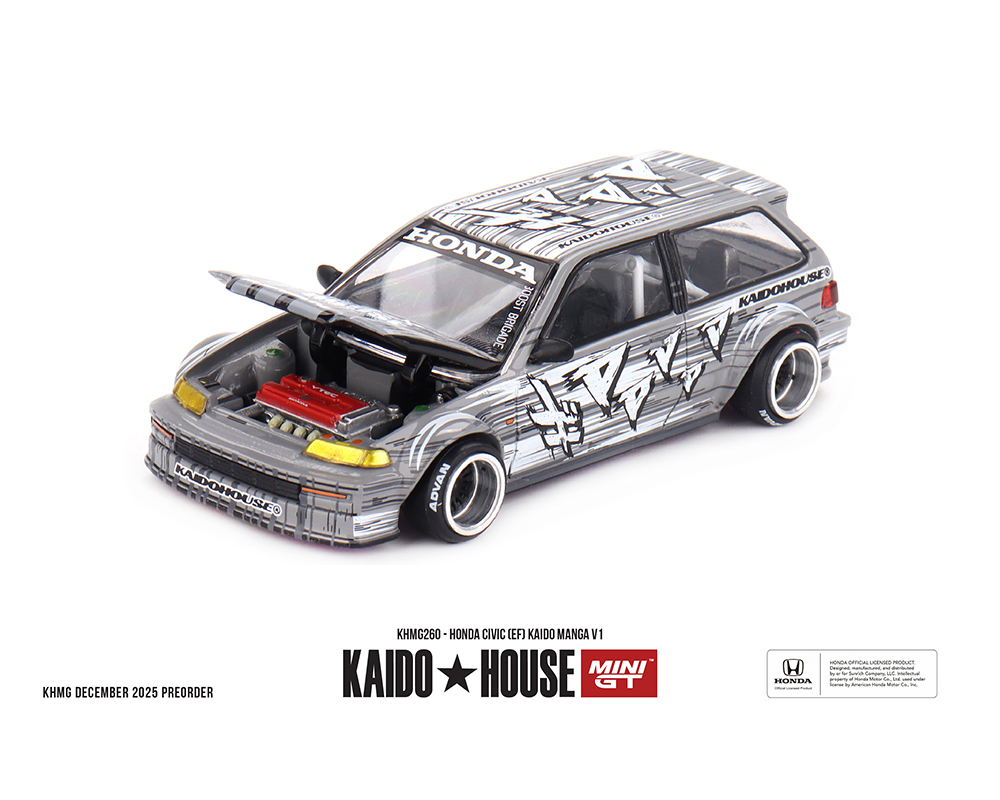 #260 - (Preorder) Kaido House x Mini GT Honda Civic (EF) Kaido Manga V1 – Silver - ***Limit 3 per order - Extras will be cancelled