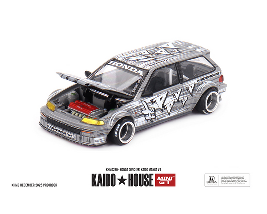 #260 - (Preorder) Kaido House x Mini GT Honda Civic (EF) Kaido Manga V1 – Silver - ***Limit 3 per order - Extras will be cancelled