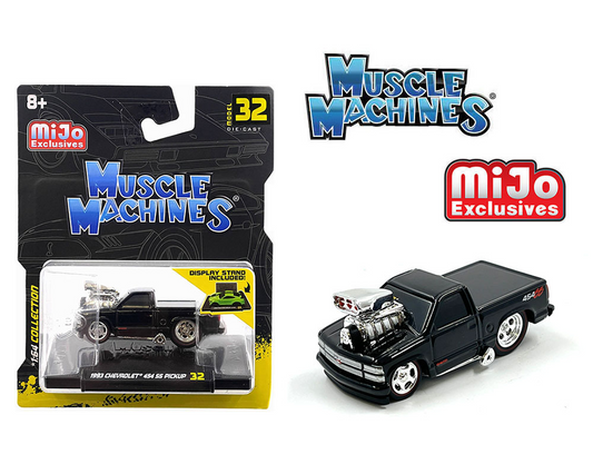 Muscle Machines 1:64 1993 Chevrolet 454 SS Pickup Truck Limited Edition – Black