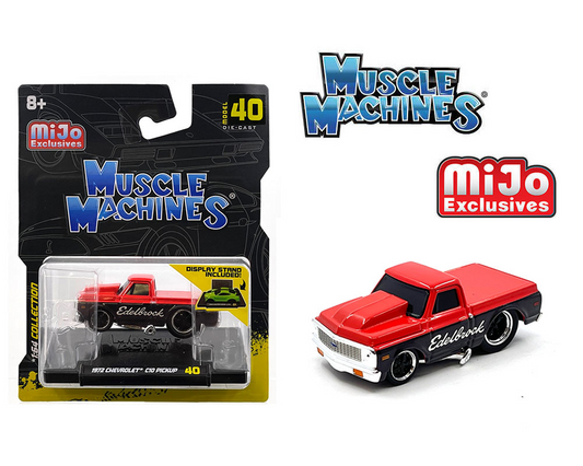 (Preorder) Muscle Machines 1:64 1972 Chevrolet C-10 Pick Up Edelbrock Limited Edition – Red with Black