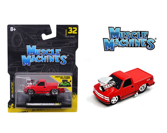 Muscle Machines 1:64 1993 Chevrolet 454 SS Pickup Truck Limited Edition – Red