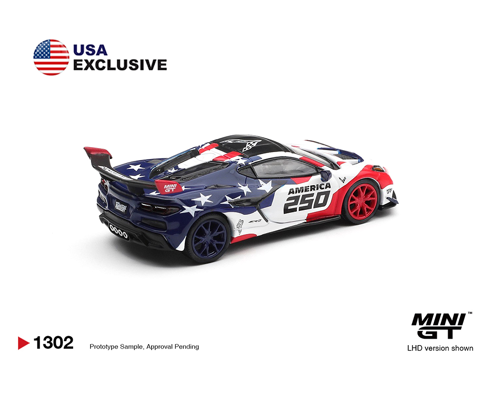 #1302 - (Preorder) Mini GT 1:64 Chevrolet Corvette ZR1 America 250 USA Exclusive LHD- Limited Edition *Limit 2 Per Order*