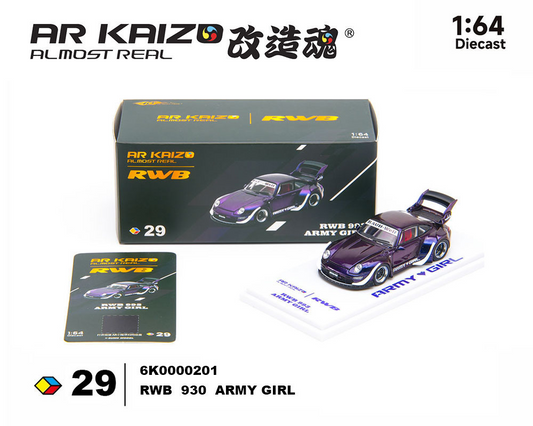 (Preorder) Almost Real 1:64 KAIZO RWB 993 Army Girl Special Edition – Candy Purple
